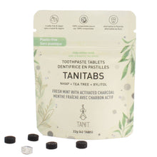 Charger l'image dans la galerie, Pastilles de dentifrice à la menthe et charbon actif - Recharge compostable 62 pastilles: Recharge compostable - 62 onglets
