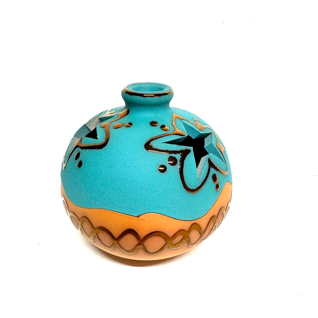 Cache pot turquoise