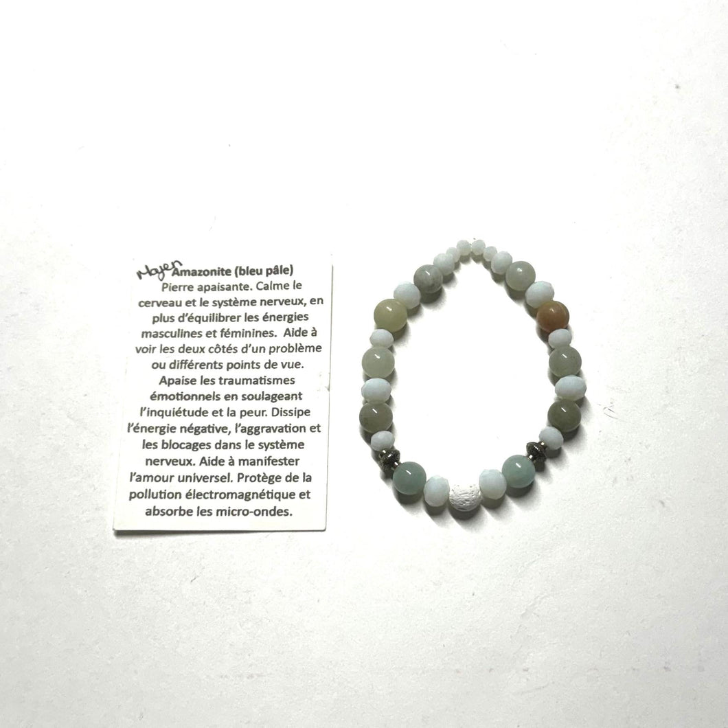 Bracelet Amazonite bleu pâle