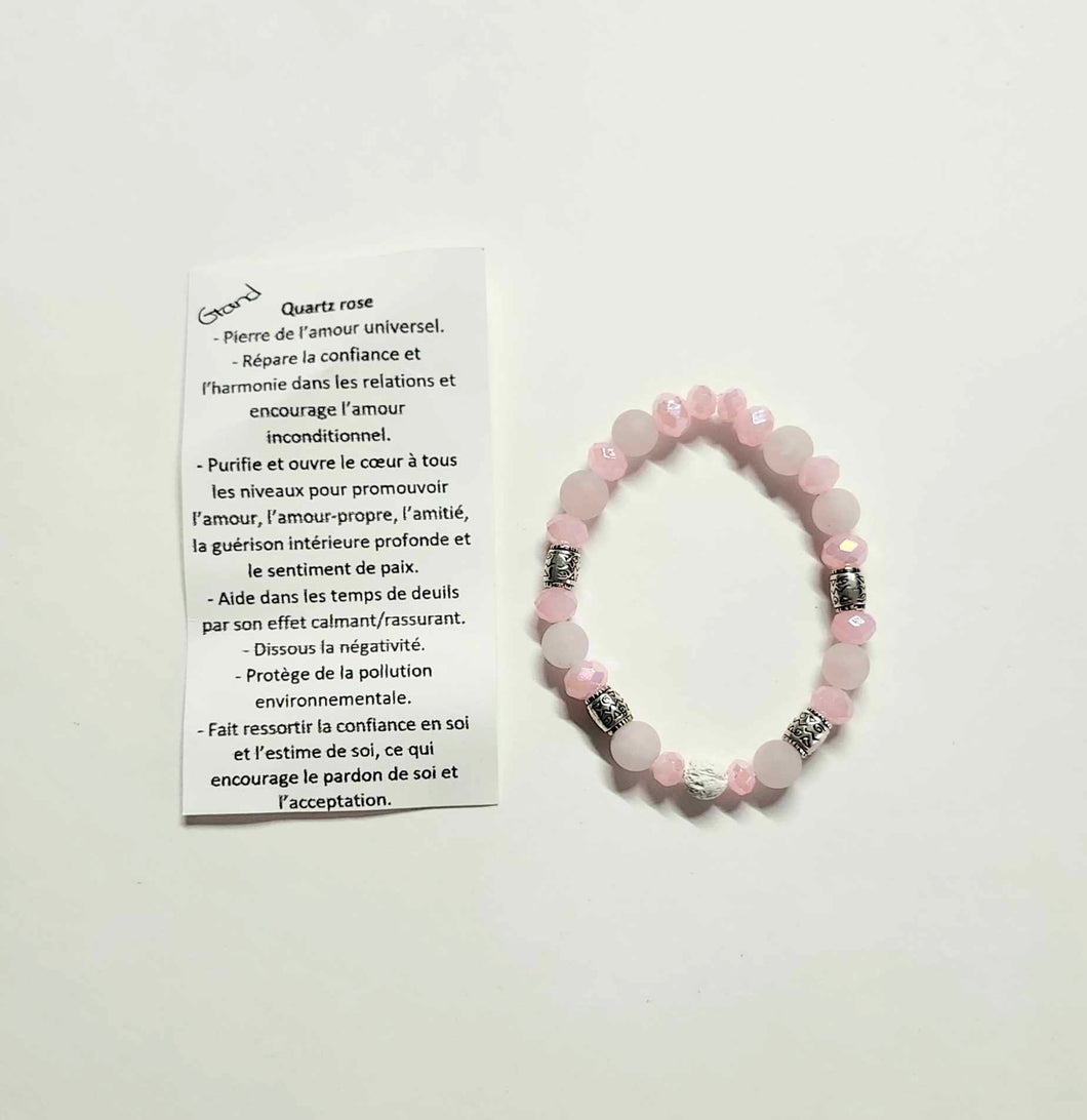 Bracelet - Quartz rose - Grand