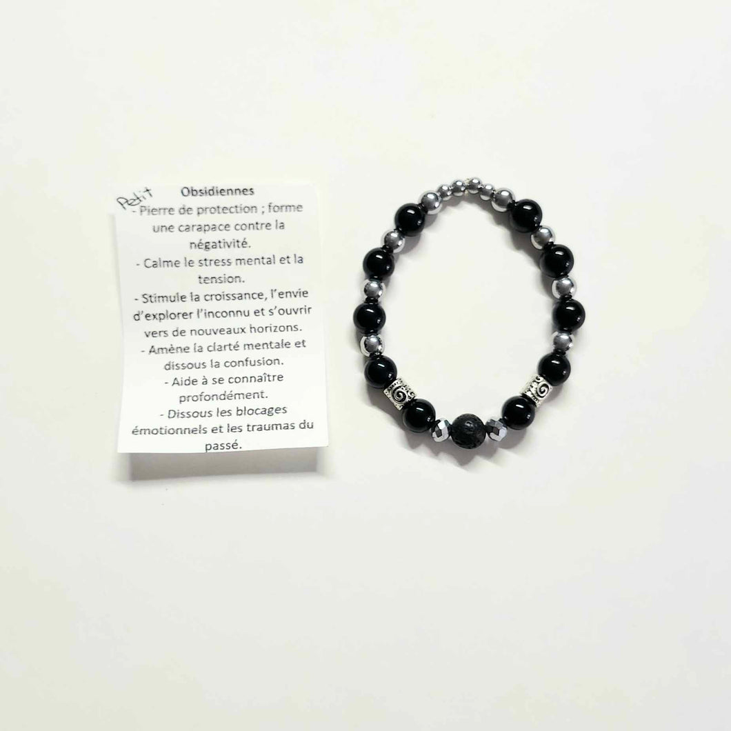 Bracelet - Obsidiennes - Petit