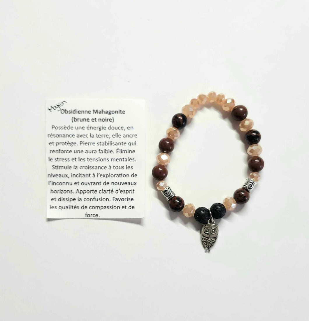 Bracelet - Obsidienne Mahagonite - Moyen