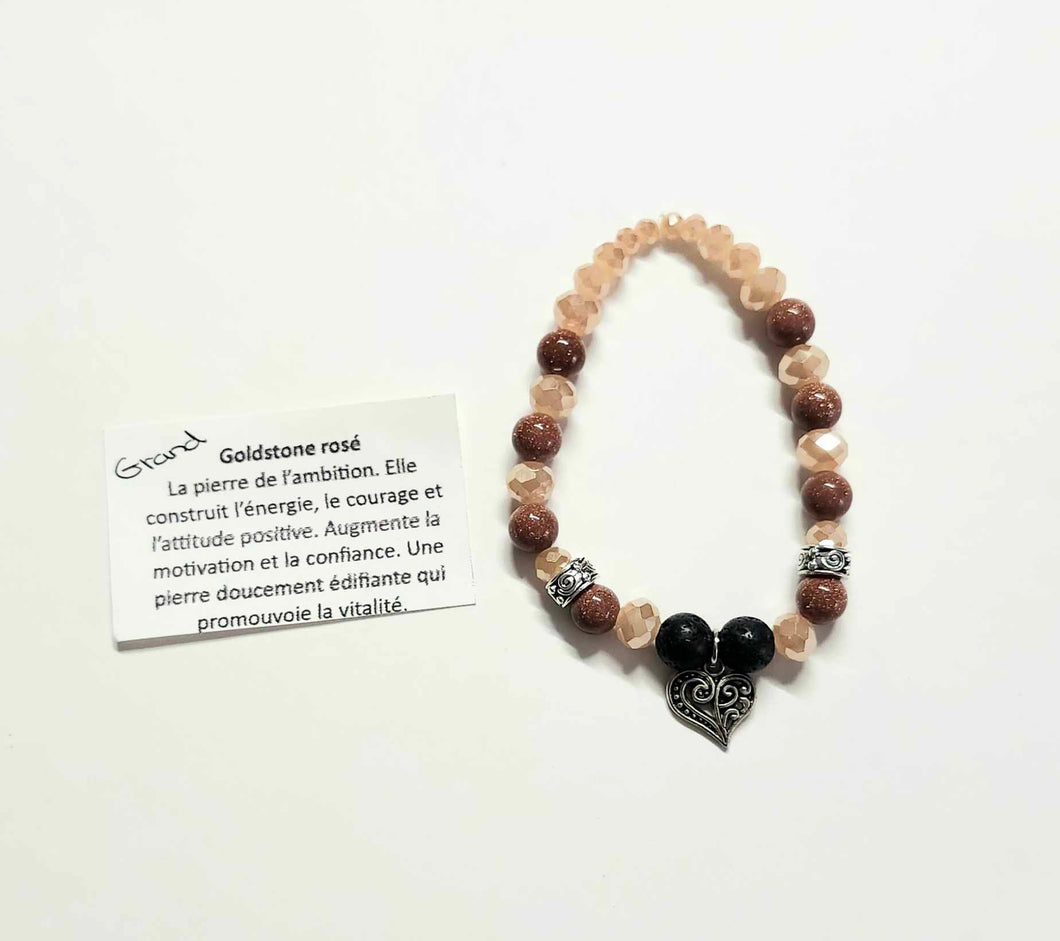 Bracelet - Goldstone rosé - Grand