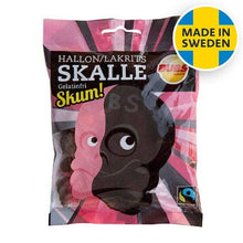 Charger l&#39;image dans la galerie, BUBS Godis Bonbon Crâne Réglisse Framboise Suède, 90g

