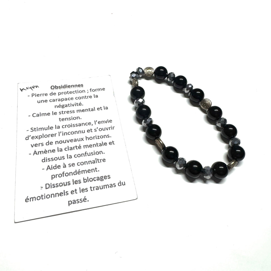 Bracelet - Obsidienne - Moyen