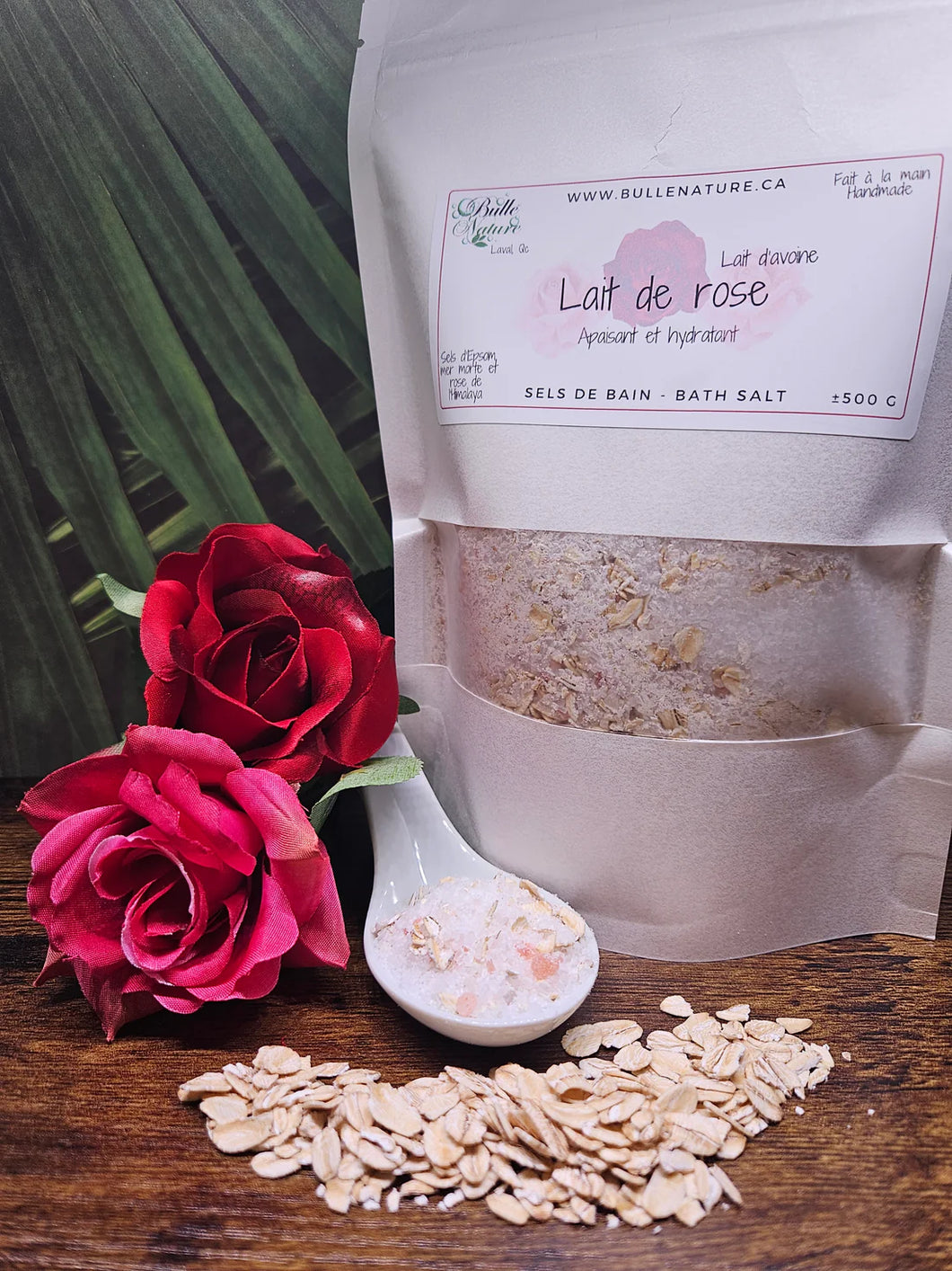 Sel de bain • Lait de rose (lait d’avoine)