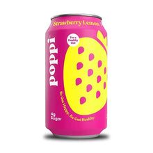 Charger l&#39;image dans la galerie, Soda prébiotique pétillant à la fraise et au citron POPPI
