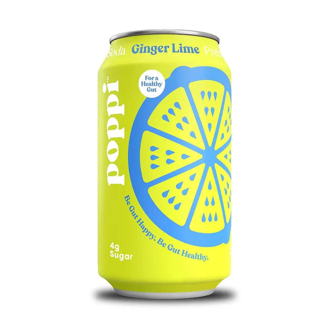 Soda pétillant prébiotique au gingembre et à la lime POPPI