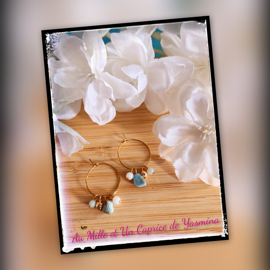 Boucle d'oreille • Jade blanc