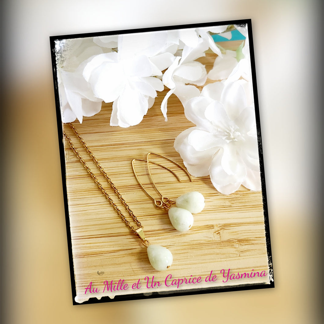 Collier et boucles d'oreilles • Jade