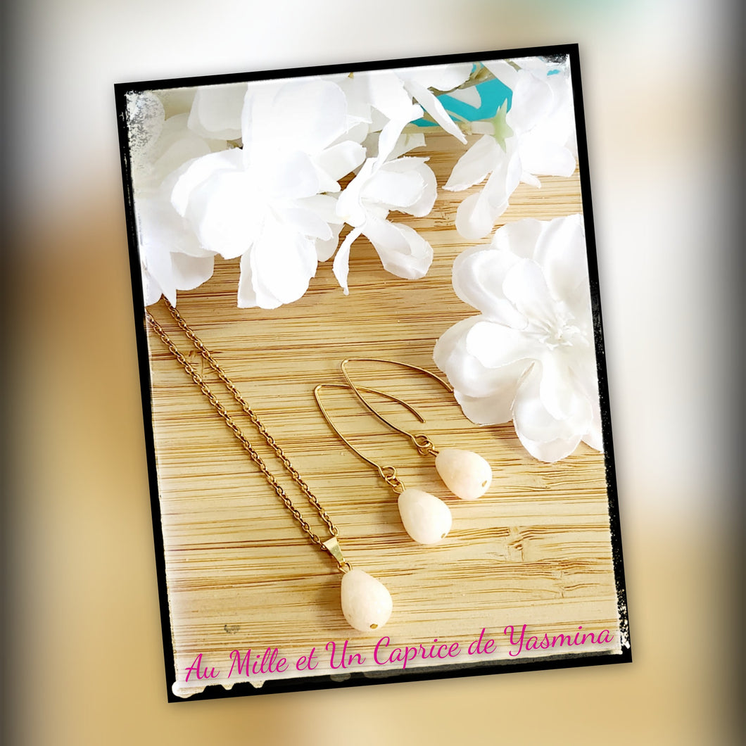Collier et boucles d'oreilles • Jade