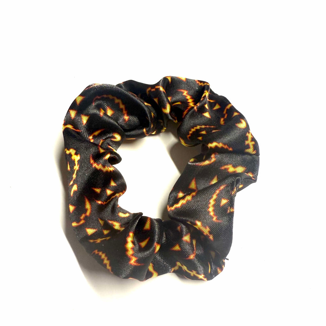 Mini chouchou en satin - Halloween noir