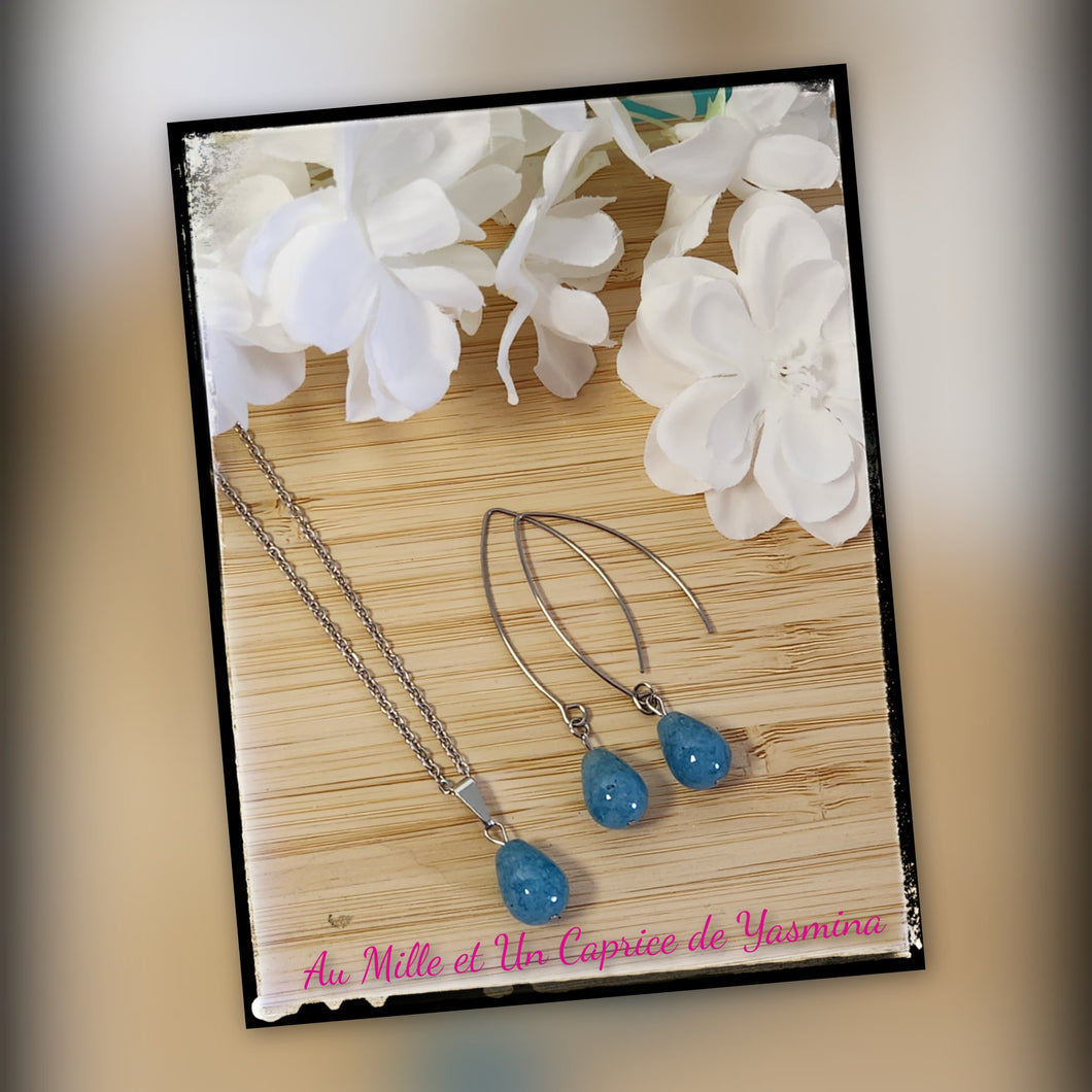 Collier et boucles d'oreilles • Jade