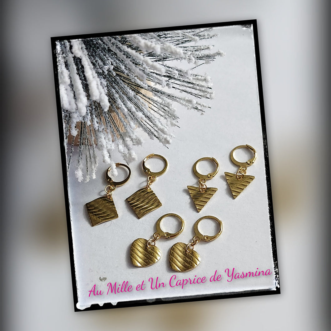 Boucle d'oreille • Acier inoxydable or
