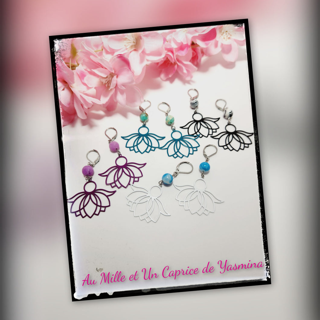 Boucle d'oreille • Fleur de lotus