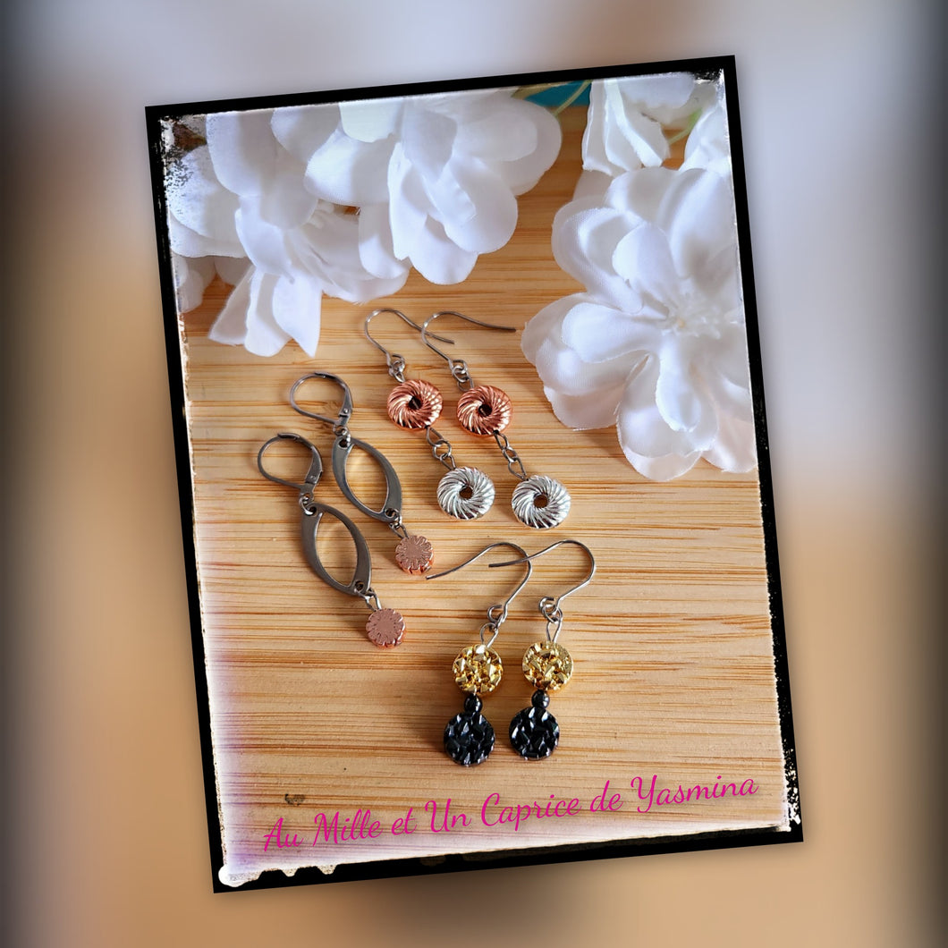 Boucle d'oreille • Hématite