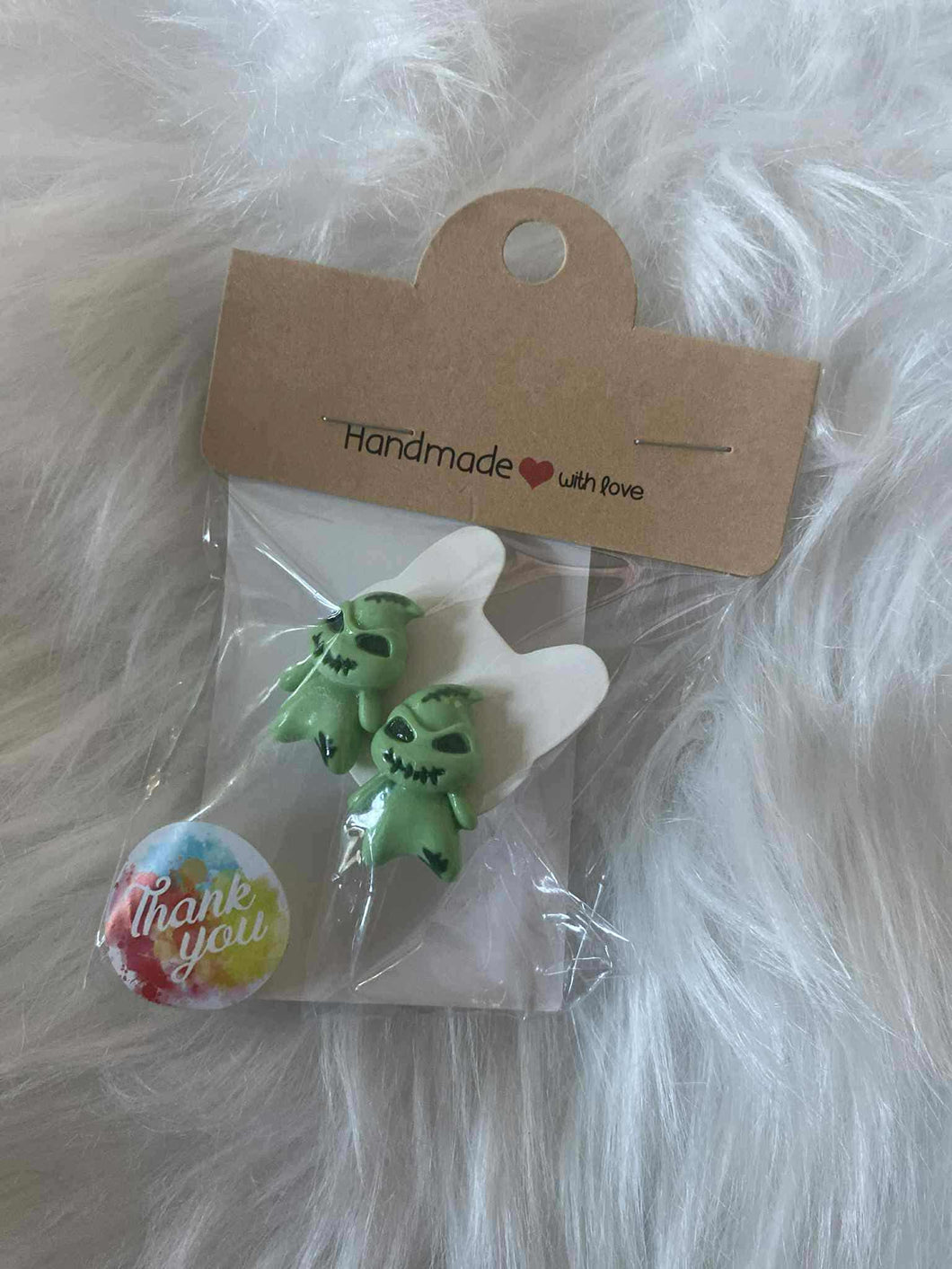 Boucle d'oreille • Bonhomme vert