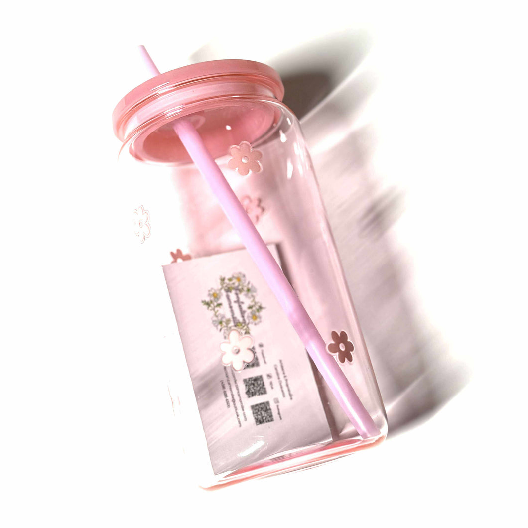 Verre en plastique • Fleur