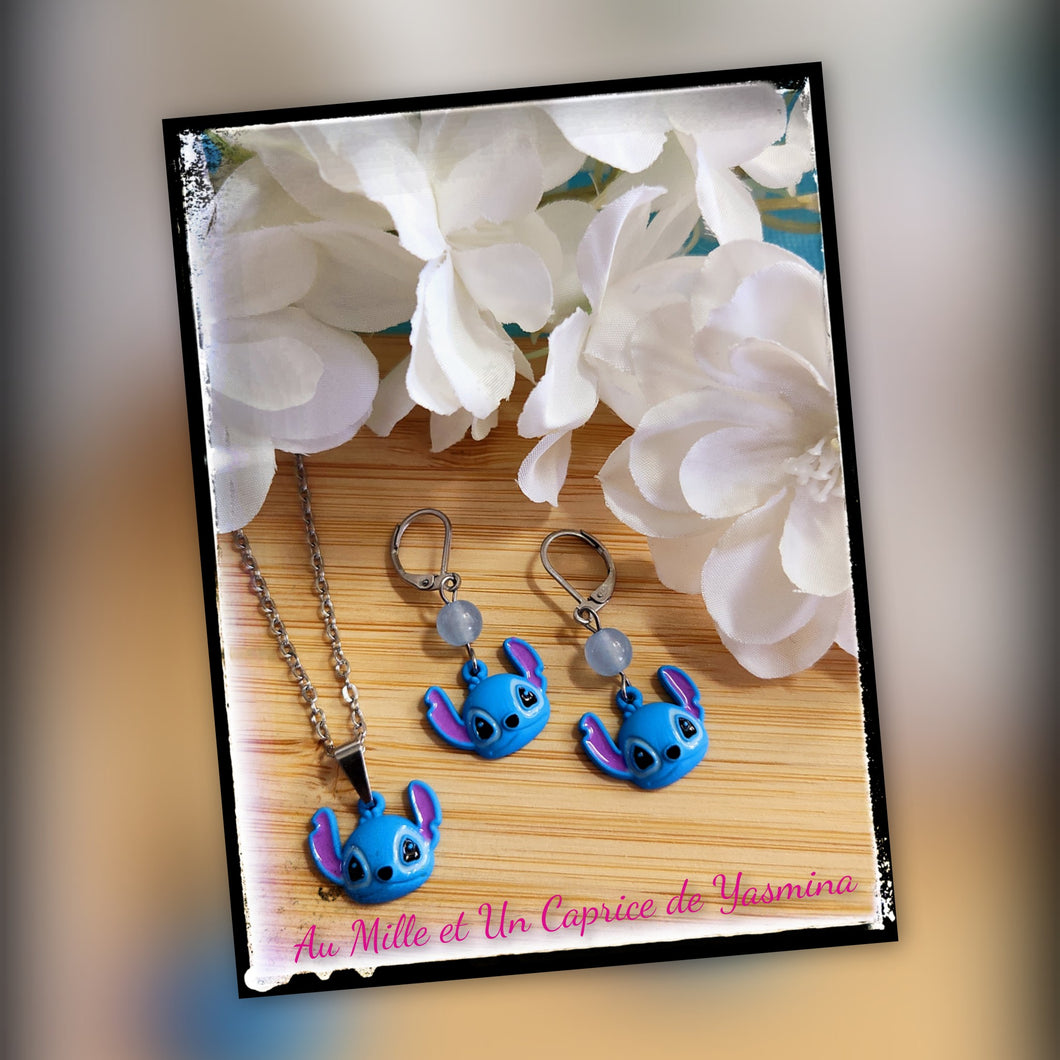 Collier et boucles d'oreilles • Extraterrestre tête