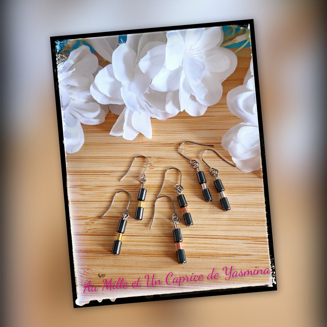 Boucle d'oreille • Hématite