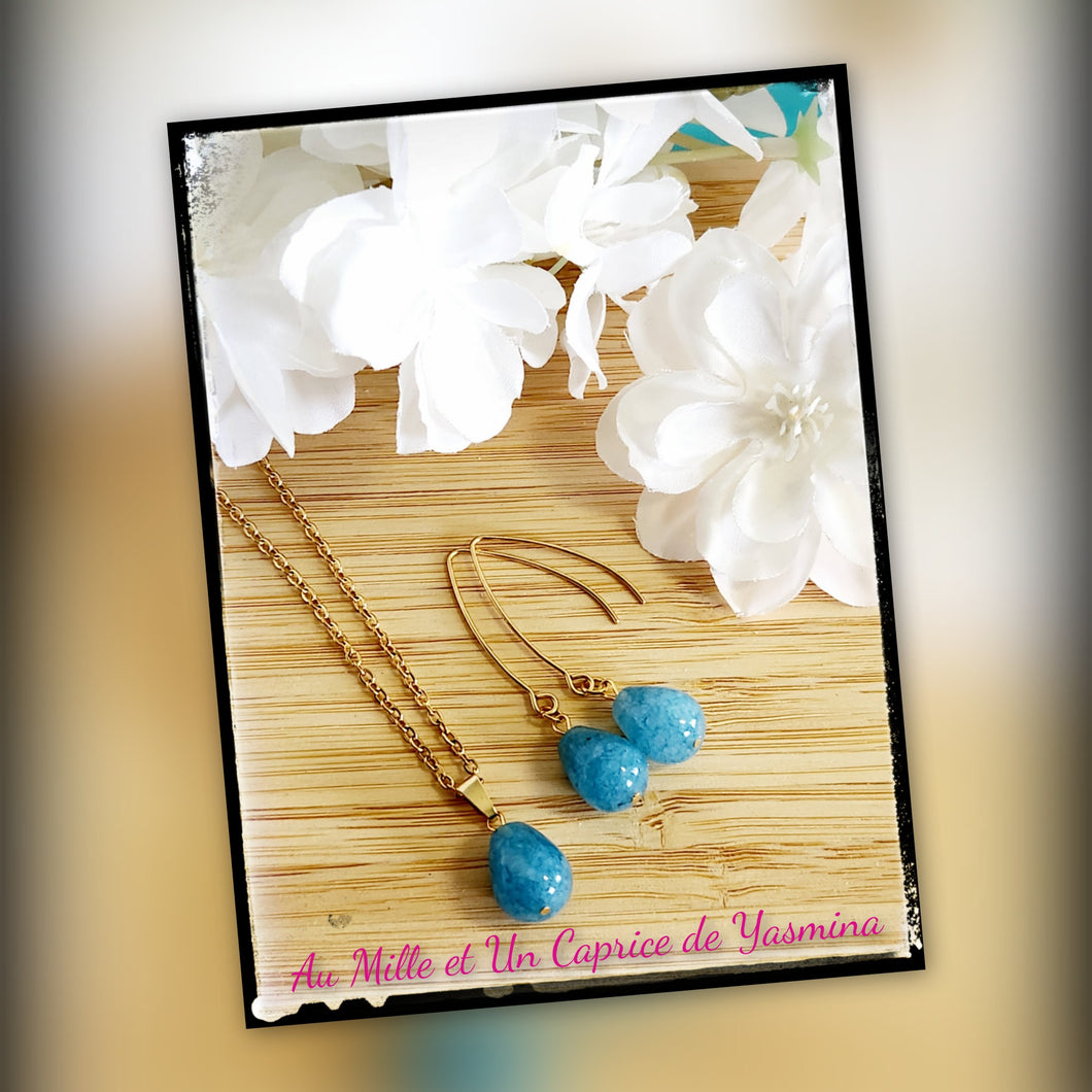 Collier et boucles d'oreilles • Jade