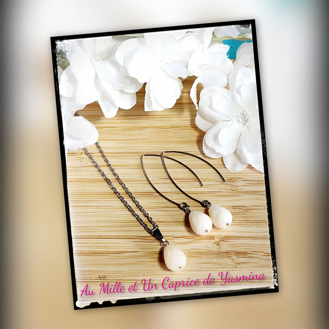 Collier et boucles d'oreilles • Jade
