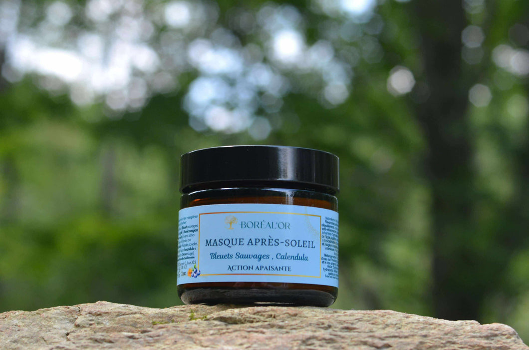 Masque visage après-soleil - bleuets, calendula et biocomplexe marin